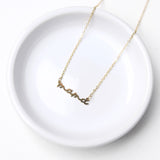 Mama Script Necklace - Gold - 18K Stainless Steel Tarnish Free