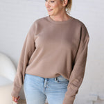 Maris Oversized Fleece Sweatshirt - Taupe - FINAL SALE