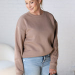 Maris Oversized Fleece Sweatshirt - Taupe - FINAL SALE