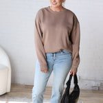 Maris Oversized Fleece Sweatshirt - Taupe - FINAL SALE