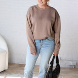 Maris Oversized Fleece Sweatshirt - Taupe - FINAL SALE