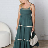 Maris Smocked Maxi Dress - Teal