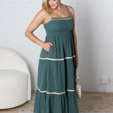 Maris Smocked Maxi Dress - Teal