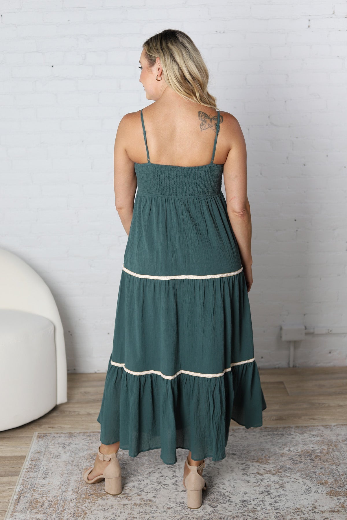 Maris Smocked Maxi Dress - Teal