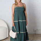 Maris Smocked Maxi Dress - Teal