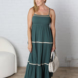 Maris Smocked Maxi Dress - Teal - FINAL SALE