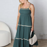 Maris Smocked Maxi Dress - Teal - FINAL SALE