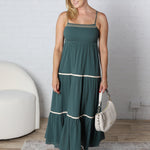 Maris Smocked Maxi Dress - Teal - FINAL SALE