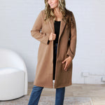 Marlowe Notched Lapel Coat - Camel