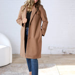 Marlowe Notched Lapel Coat - Camel