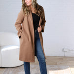 Marlowe Notched Lapel Coat - Camel