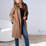 Marlowe Notched Lapel Coat - Camel