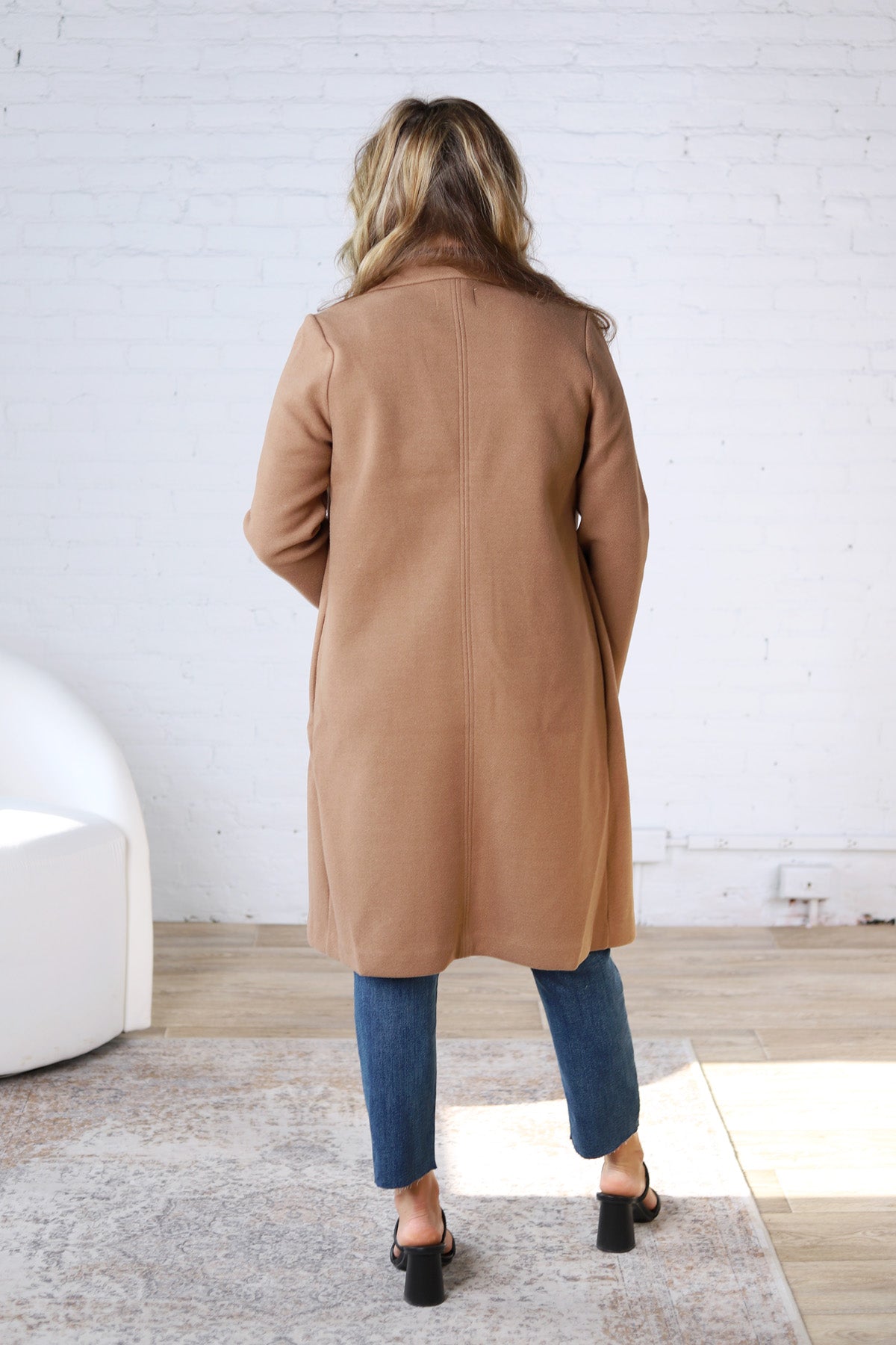 Marlowe Notched Lapel Coat - Camel