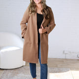 Marlowe Notched Lapel Coat - Camel