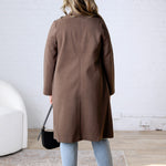 Marlowe Notched Lapel Coat - Dark Chocolate