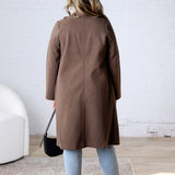 Marlowe Notched Lapel Coat - Dark Chocolate