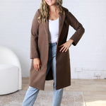 Marlowe Notched Lapel Coat - Dark Chocolate