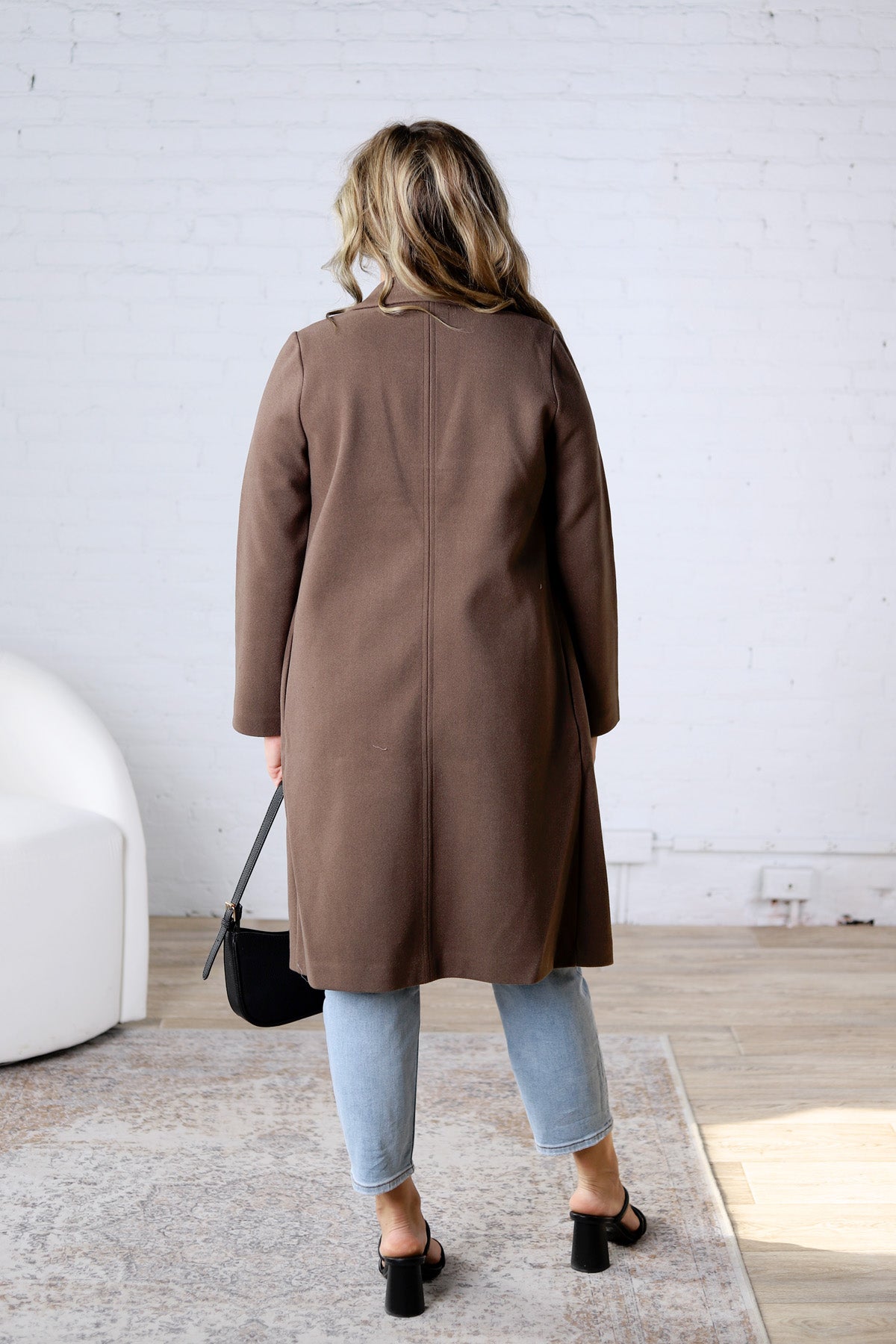 Marlowe Notched Lapel Coat - Dark Chocolate FINAL SALE