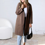Marlowe Notched Lapel Coat - Dark Chocolate