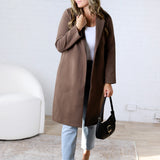 Marlowe Notched Lapel Coat - Dark Chocolate