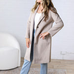 Marlowe Notched Lapel Coat - Oatmeal
