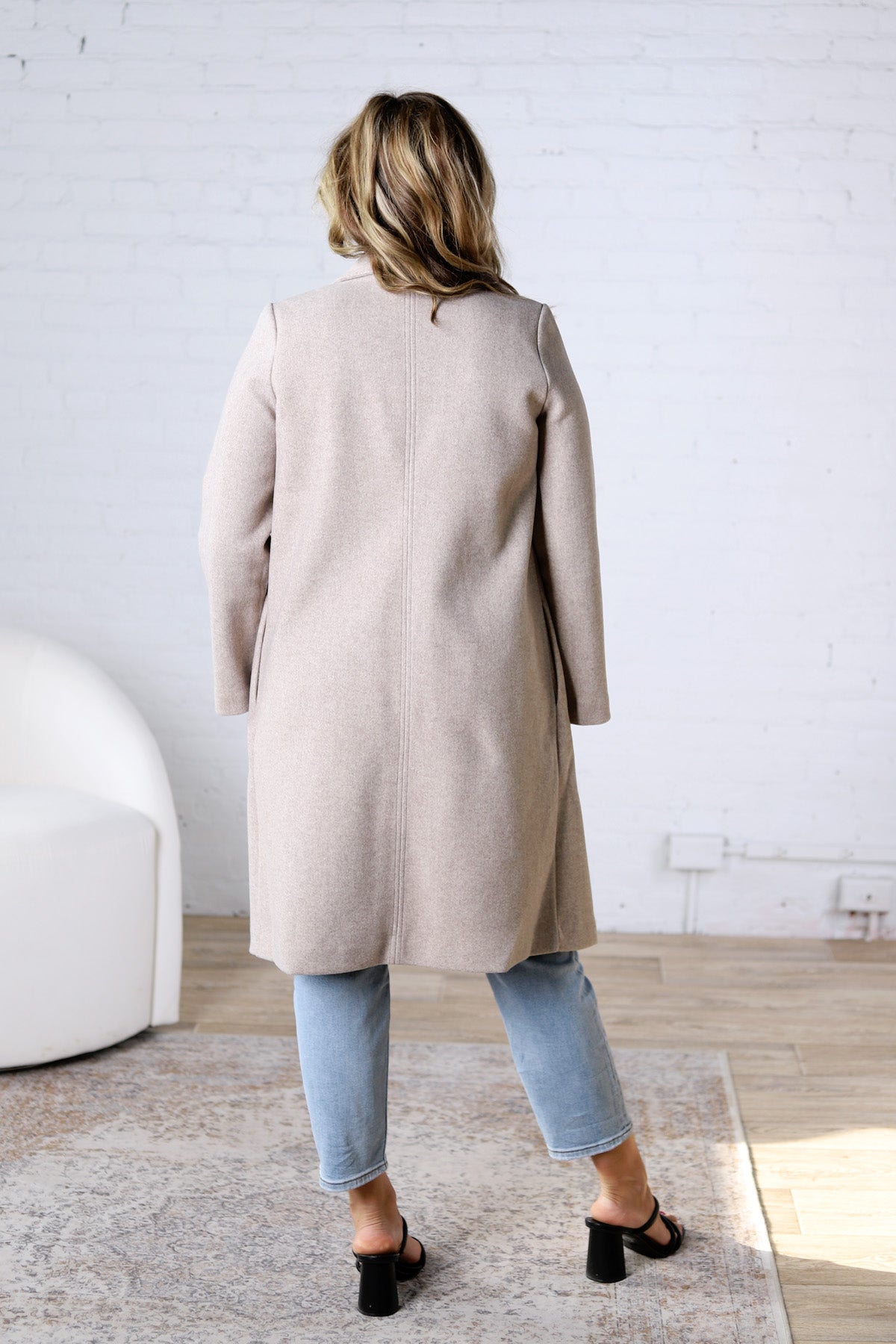 Marlowe Notched Lapel Coat - Oatmeal