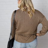 Marlowe Striped Knit Top - Brown