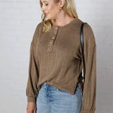 Marlowe Striped Knit Top - Brown