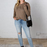 Marlowe Striped Knit Top - Brown