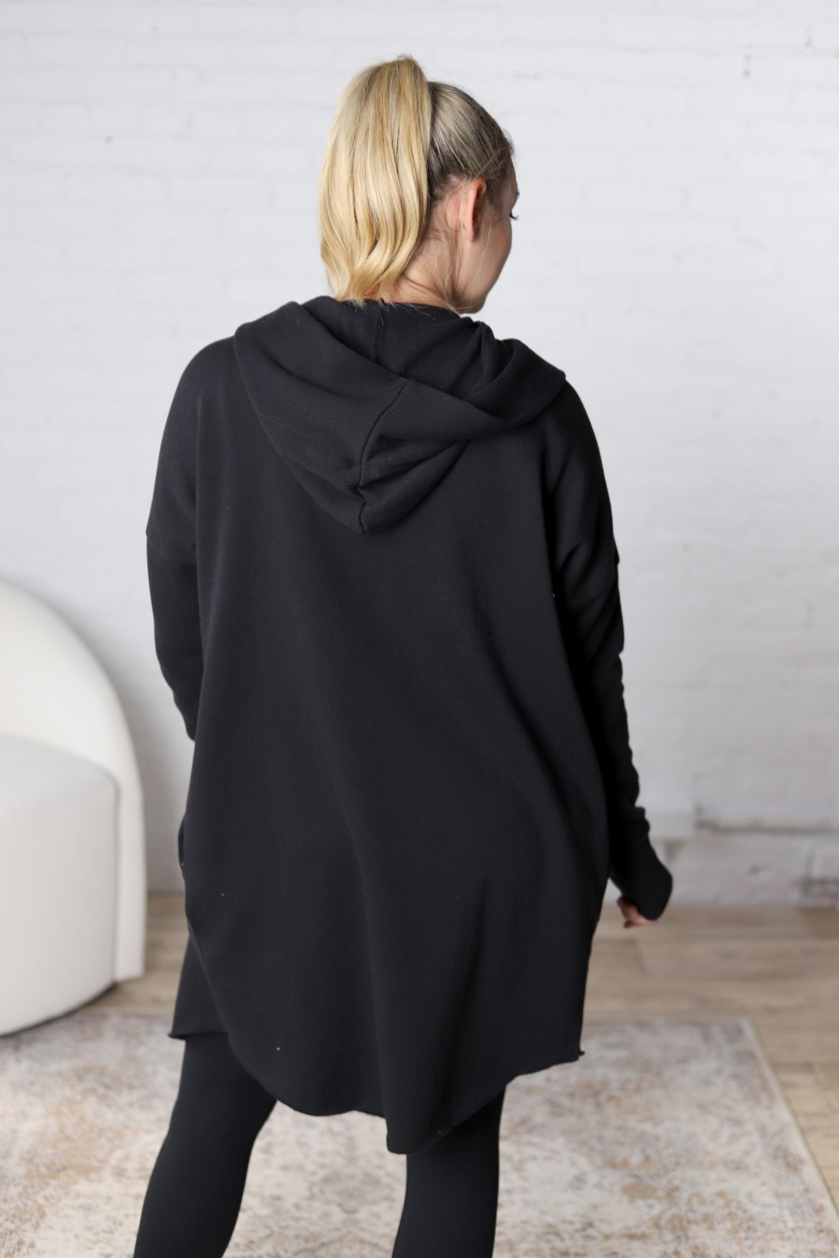 Marrin Hoodie Cardigan - Black - FINAL SALE