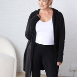 Marrin Hoodie Cardigan - Black - FINAL SALE