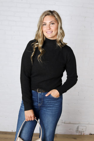 Maven Mock Neck Sweater - Black
