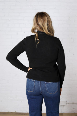 Maven Mock Neck Sweater - Black