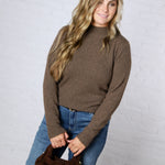 Maven Mock Neck Sweater - Brown