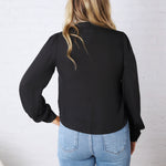 Maxine Tie-Neck Blouse - Black