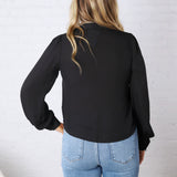 Maxine Tie-Neck Blouse - Black