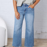 Maya Cropped Wide Jeans - Medium Wash