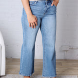Maya Cropped Wide Jeans - Medium Wash
