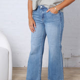 Maya Cropped Wide Jeans - Medium Wash