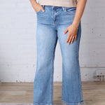 Maya Cropped Wide Jeans - Medium Wash