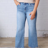 Maya Cropped Wide Jeans - Medium Wash