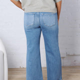 Maya Cropped Wide Jeans - Medium Wash