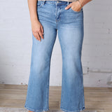 Maya Cropped Wide Jeans - Medium Wash