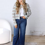 Medina Stripe Cardigan by Z Supply - Aqua Cloud