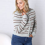 Medina Stripe Cardigan by Z Supply - Aqua Cloud