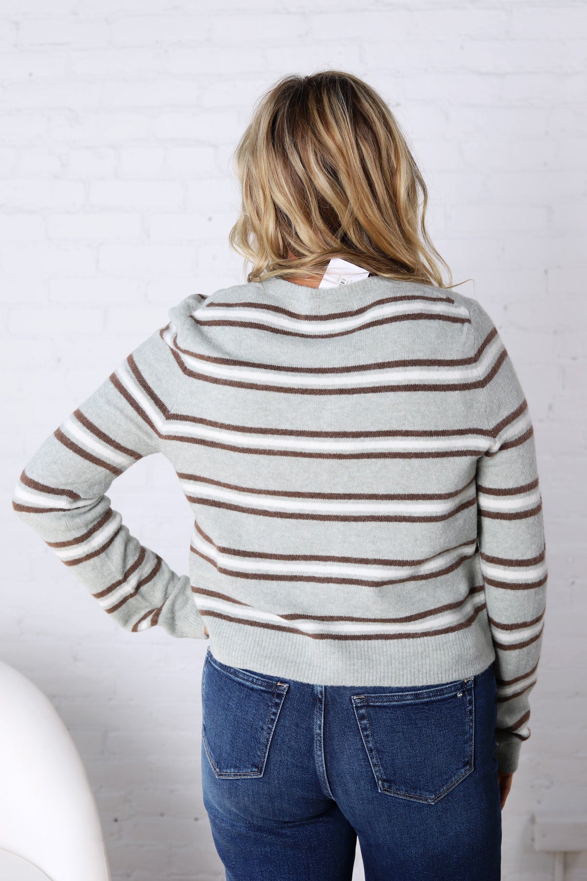 Medina Stripe Cardigan by Z Supply - Aqua Cloud
