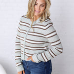Medina Stripe Cardigan by Z Supply - Aqua Cloud