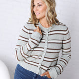Medina Stripe Cardigan by Z Supply - Aqua Cloud