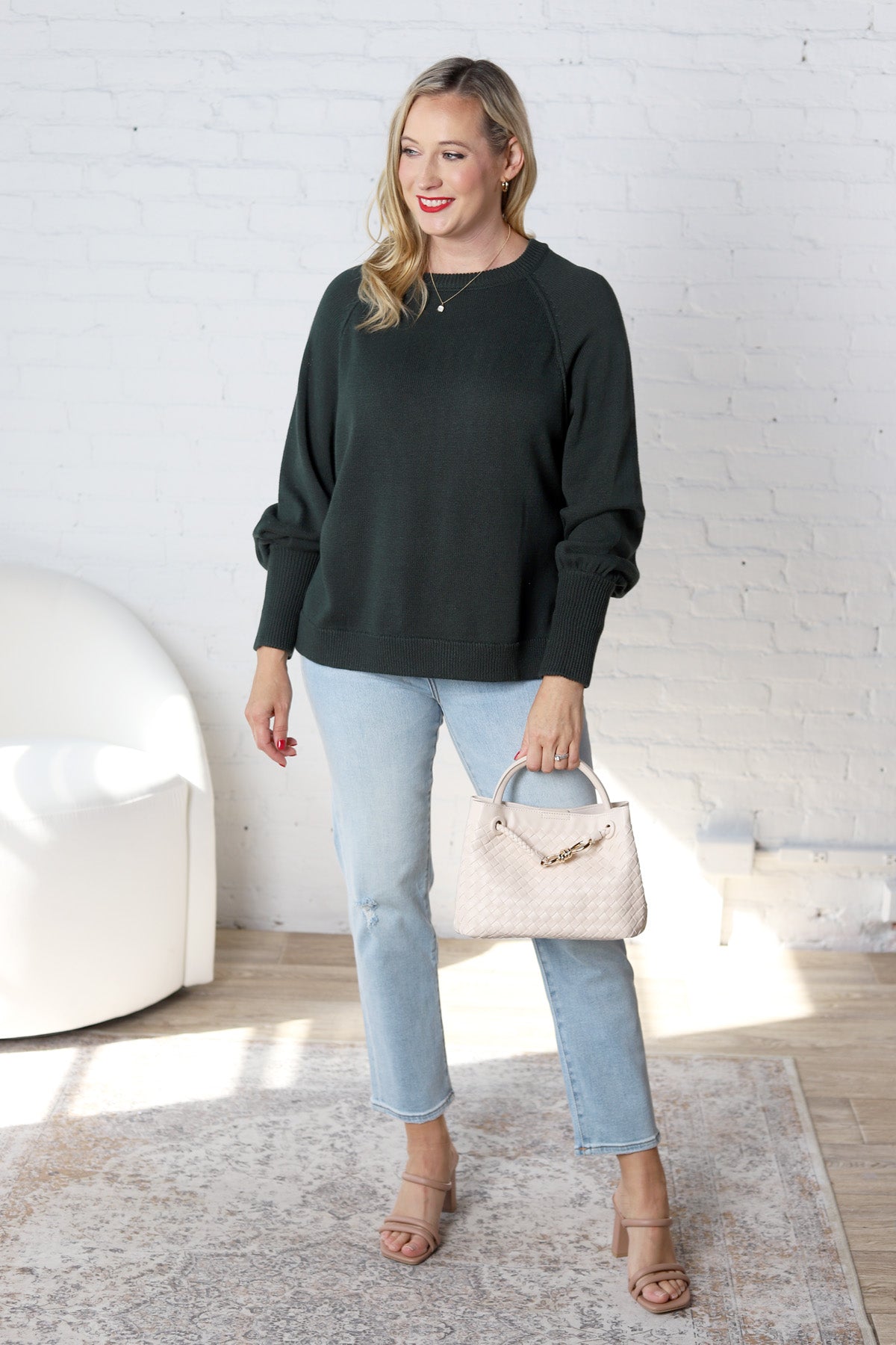 Melinda Knit Sweater - Hunter Green