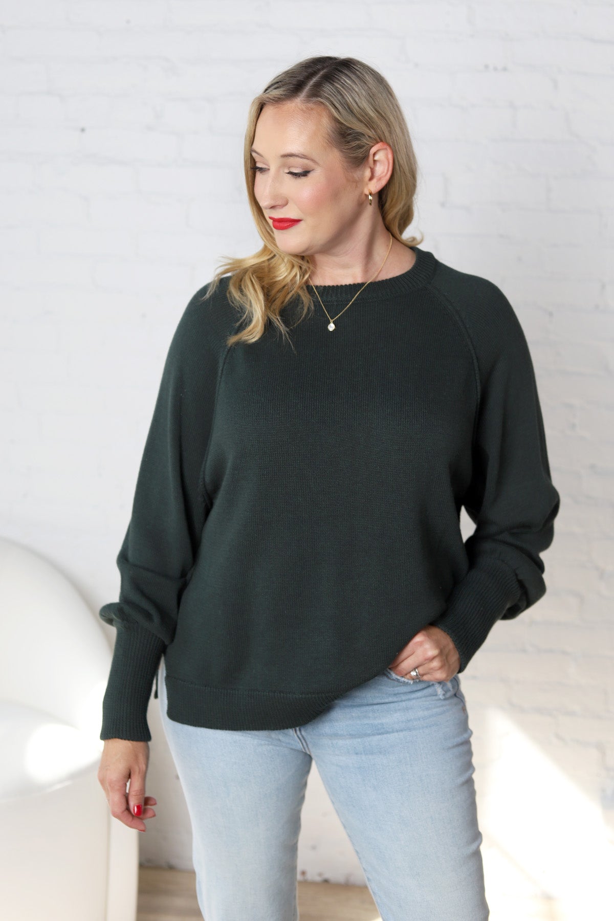 Melinda Knit Sweater - Hunter Green